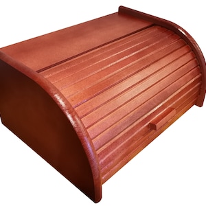 Large bread box, brown bread bin from wood, simply modern wooden bread box, rustic retro furniture, kitchen storage, farmhouse, home gift