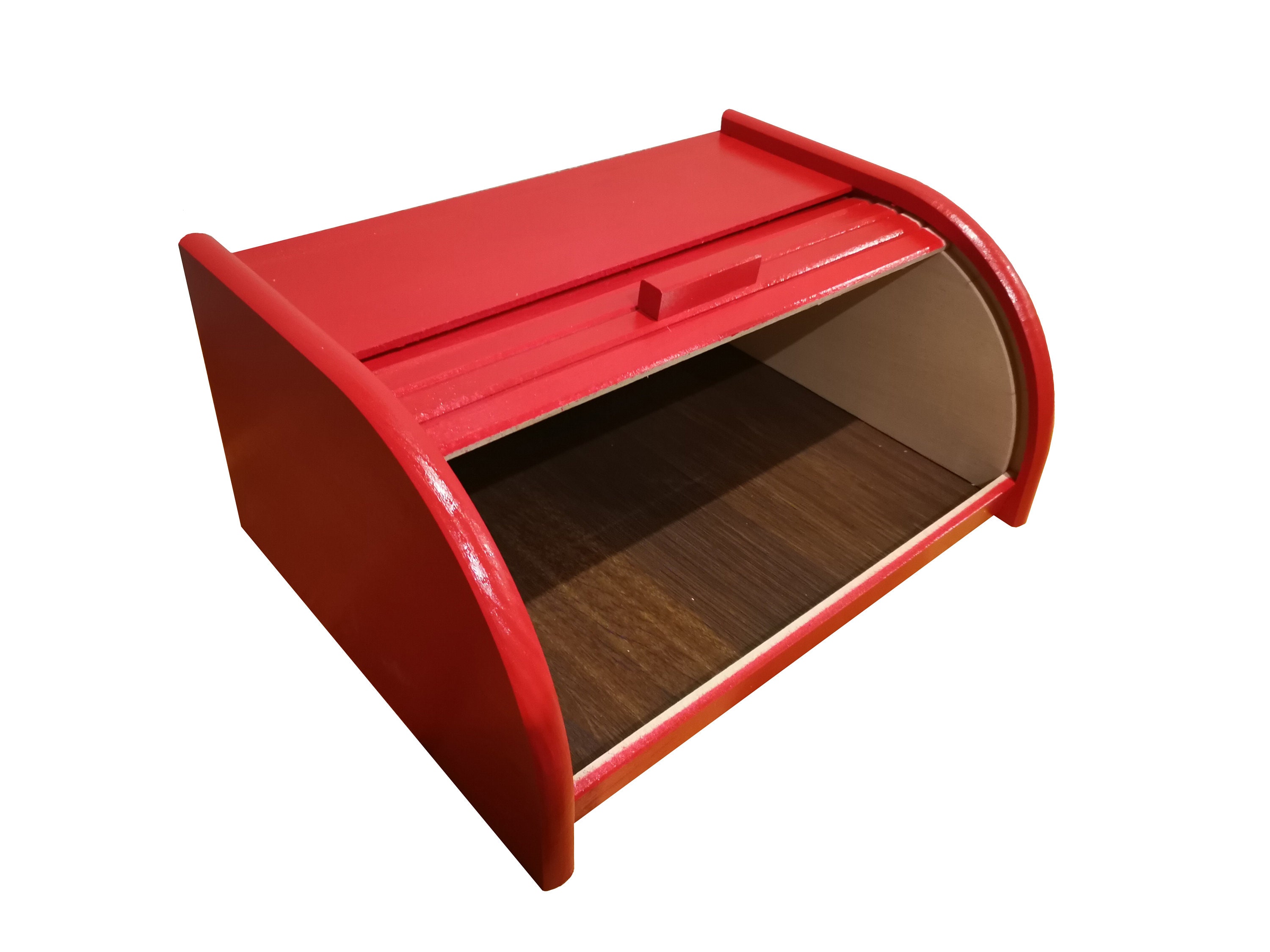 Big Red Bread Box Brown Bread Bin From Wood Simply Modern Etsy