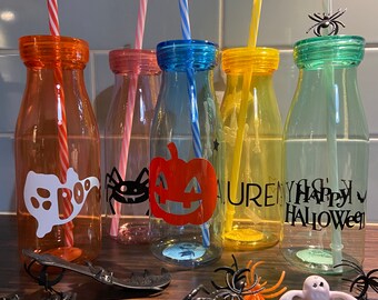 Bouteille d’eau /jus d’Halloween de 500 ml avec personnalisation.
