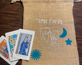 Sac écologique Tarot Card hessian