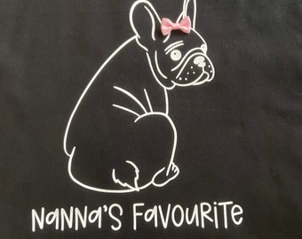 Français Sac fourre-tout noir Bulldog