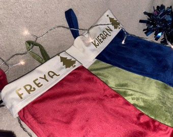 Bas de Noël en velours doux