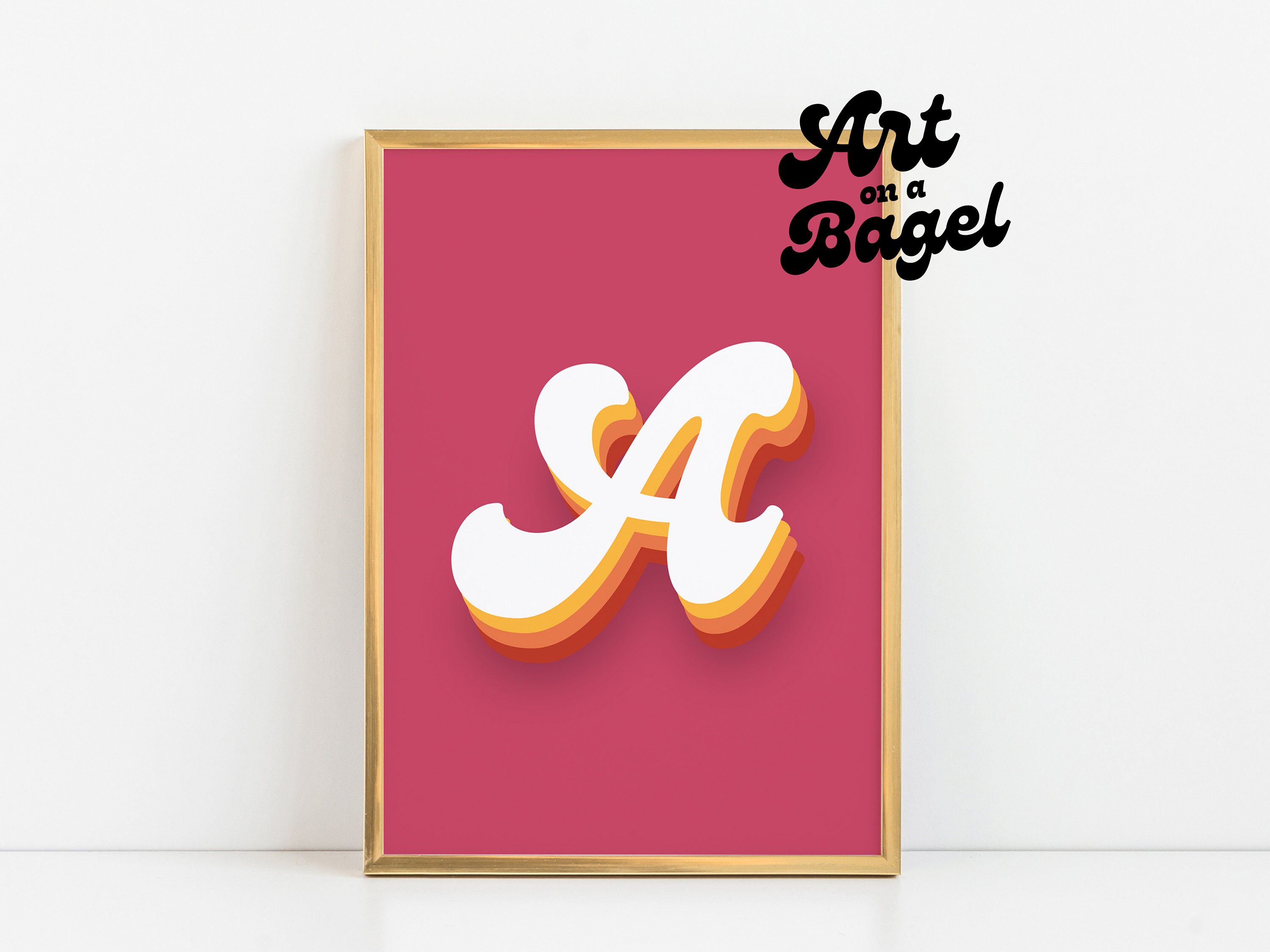 Letter A Wall Art Printable, Kids Room Letters, Initial Signs for ...
