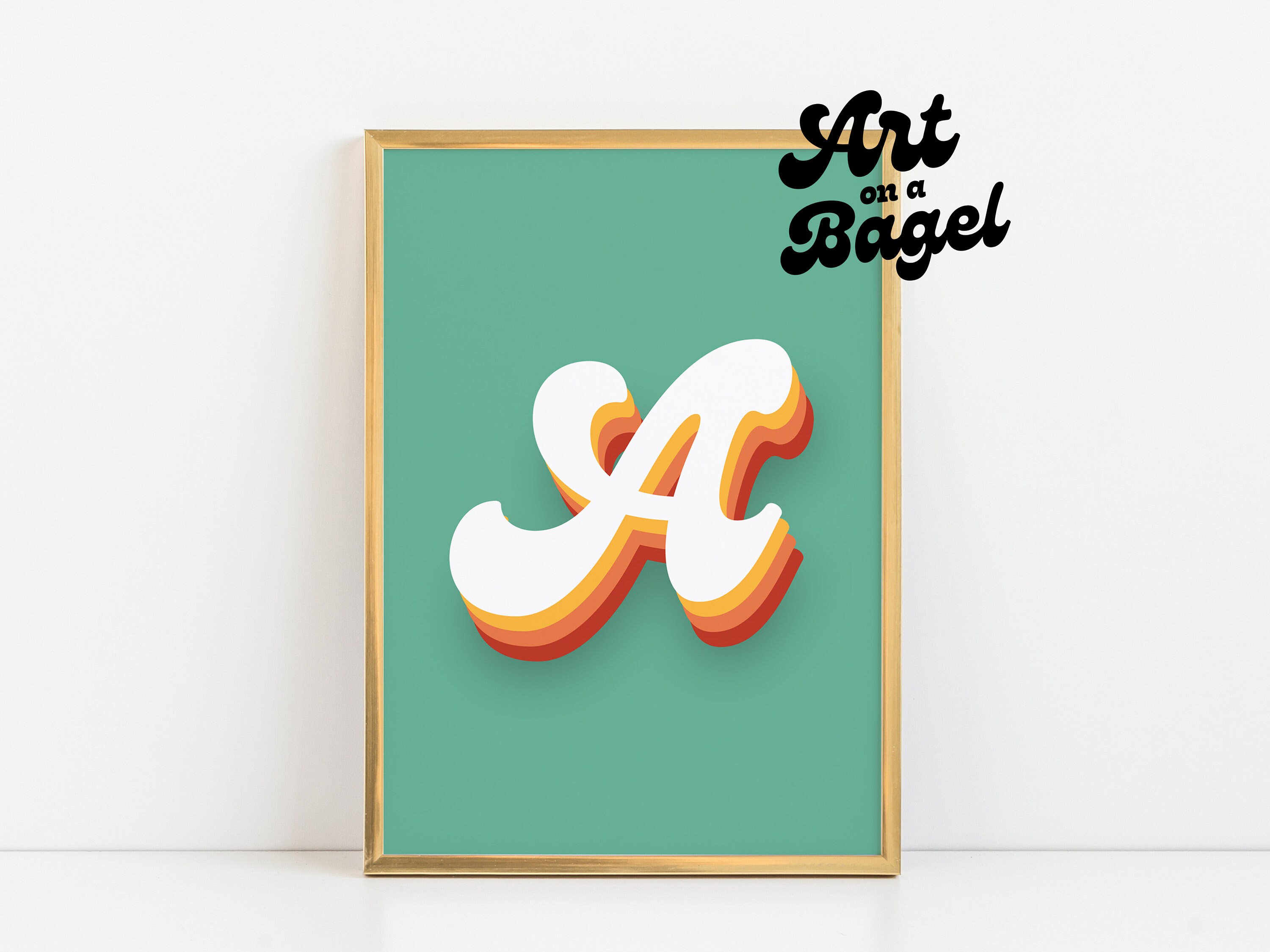 Letter A Wall Art Printable, Kids Room Letters, Initial Signs for ...