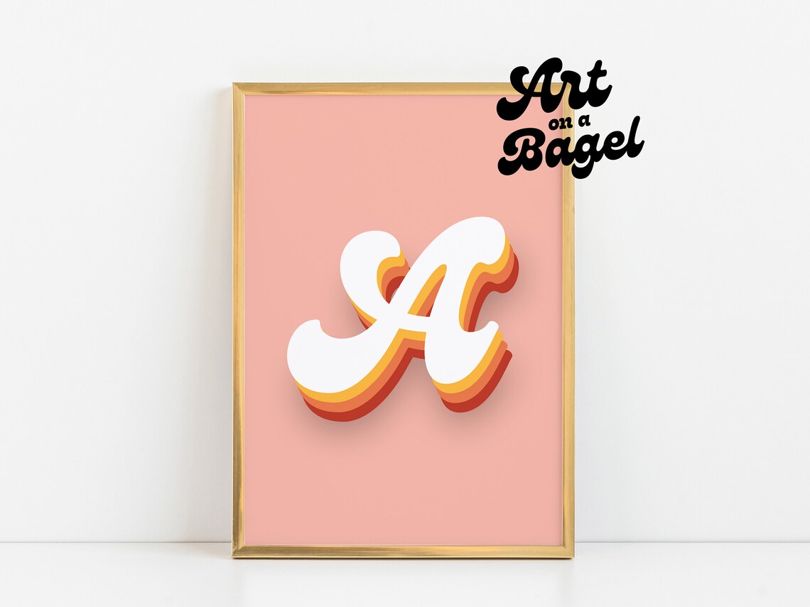 Letter A Wall Art Printable Kids Room Letters Initial Signs - Etsy