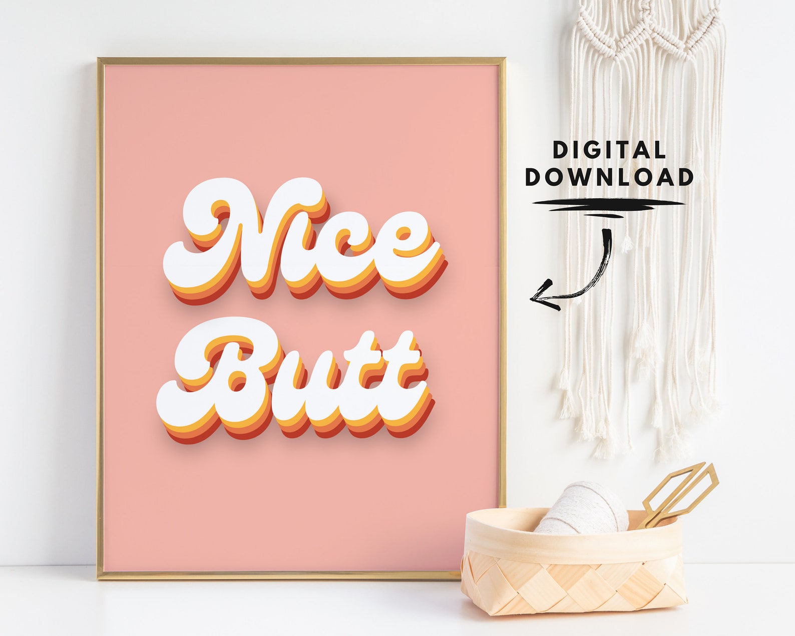 Nice Butt Print Printable Wall Art Digital Download - Etsy