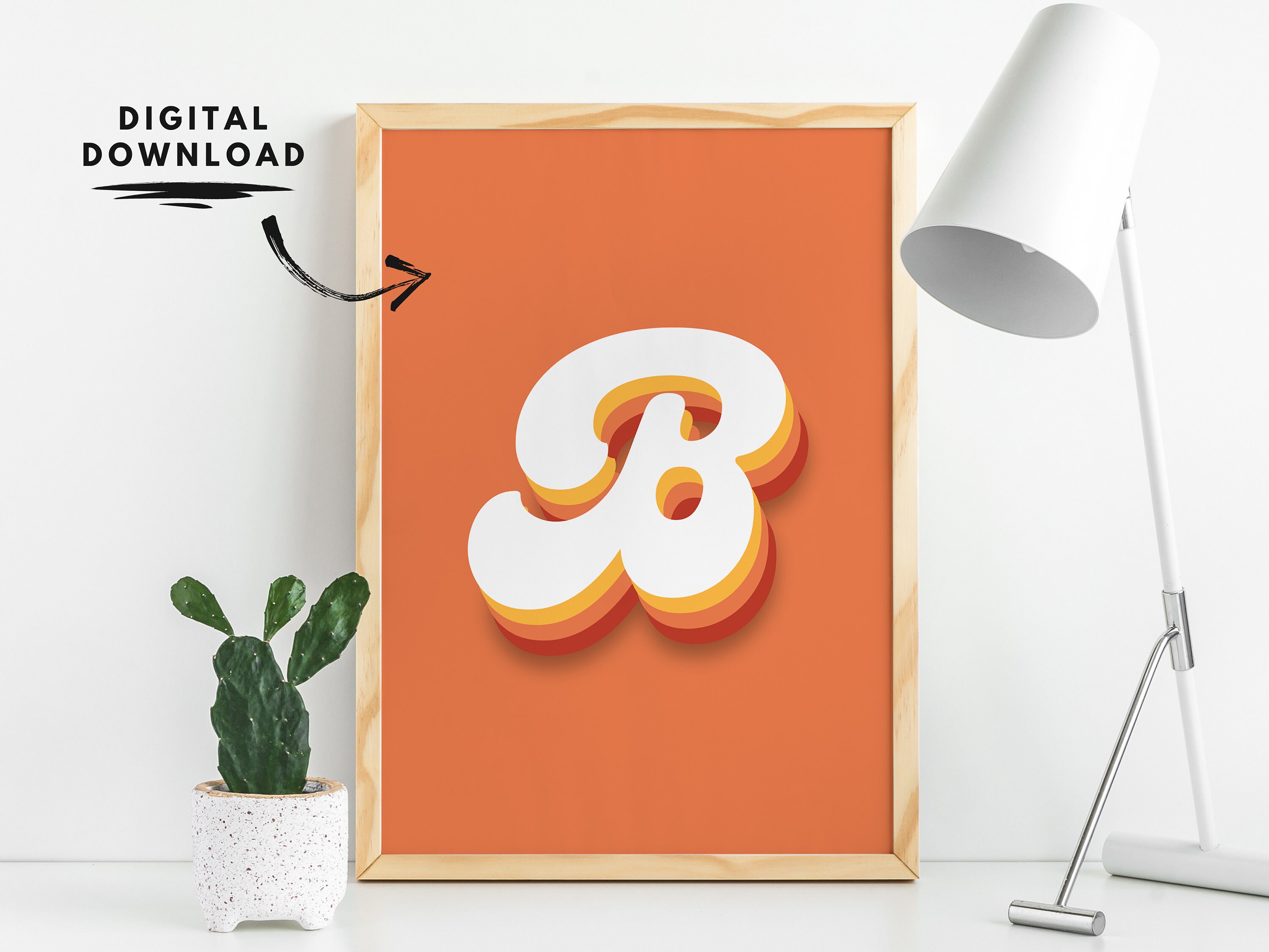 Letter B Wall Art Printable, Kids Room Letters, Initial Signs for ...