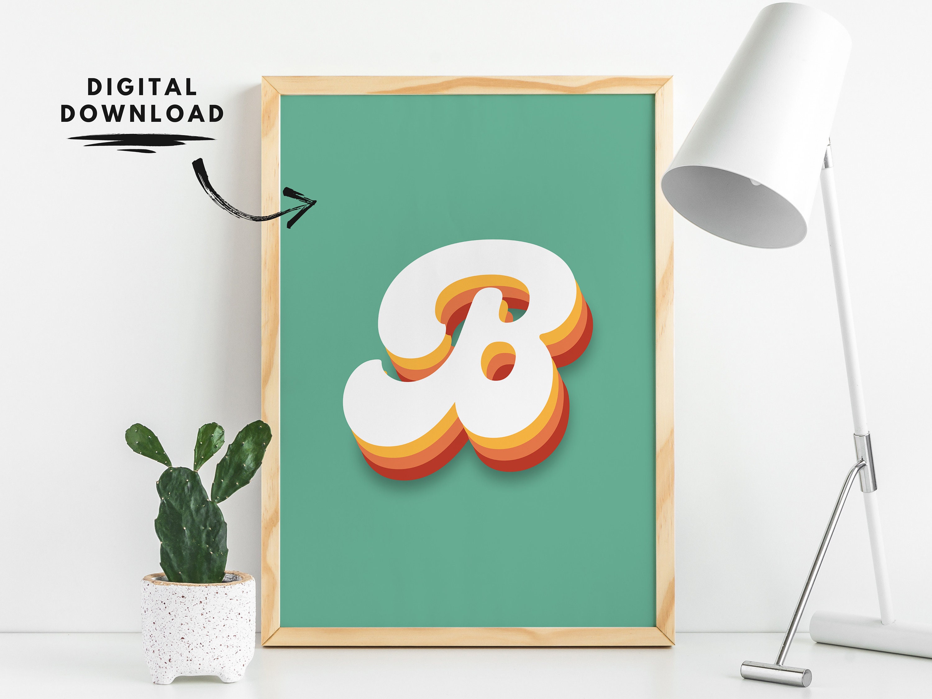 Letter B Wall Art Printable, Kids Room Letters, Initial Signs for ...