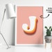 Letter J Wall Art Printable, Kids Room Letters, Initial Signs for ...
