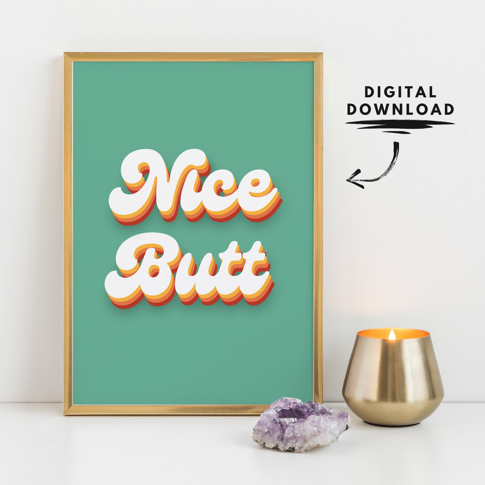 Nice Butt Poster Printable Wall Art Digital Download | Etsy