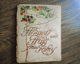 Flores y frutas de Riley, libro de poesía de 1909, ilustraciones, TAL CUAL