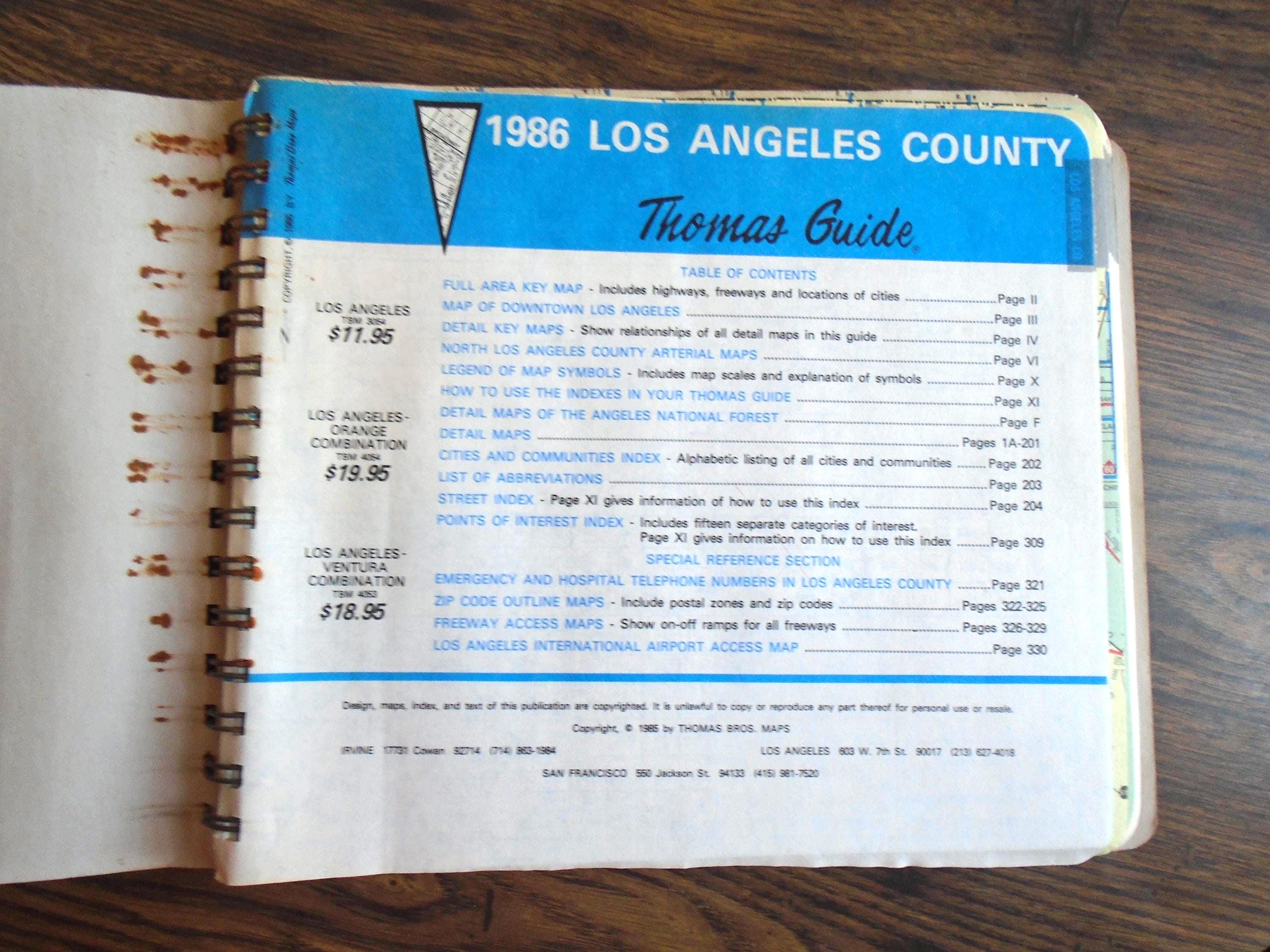 Thomas Guide Thomas Guide, Los Angeles County Street Atlas and Directory, Updated ...