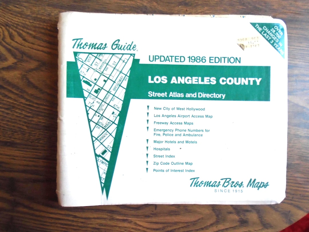 Thomas Guide, Los Angeles County Street Atlas and Directory, Updated ...