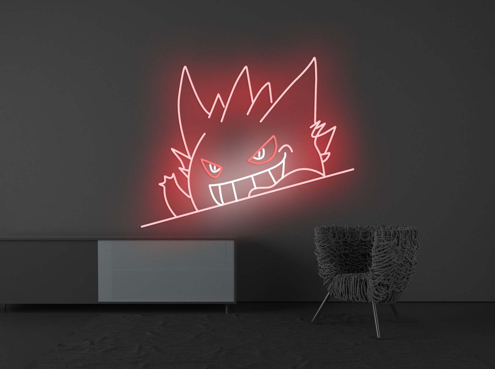Gengar Neon Sign Gengar Led Sign Anime Led Sign Neon Lights Etsy