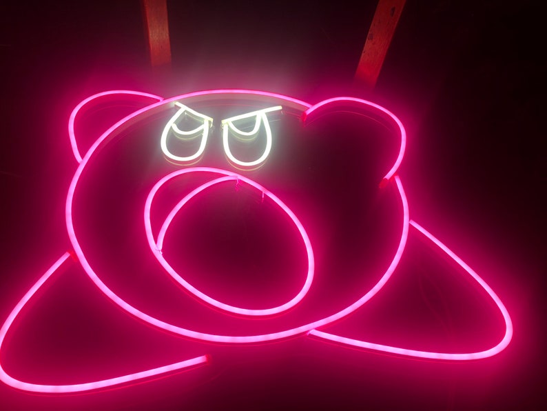 Angry Kirby LED Neon Sign Neon Sign Neon Lights Kirby | Etsy