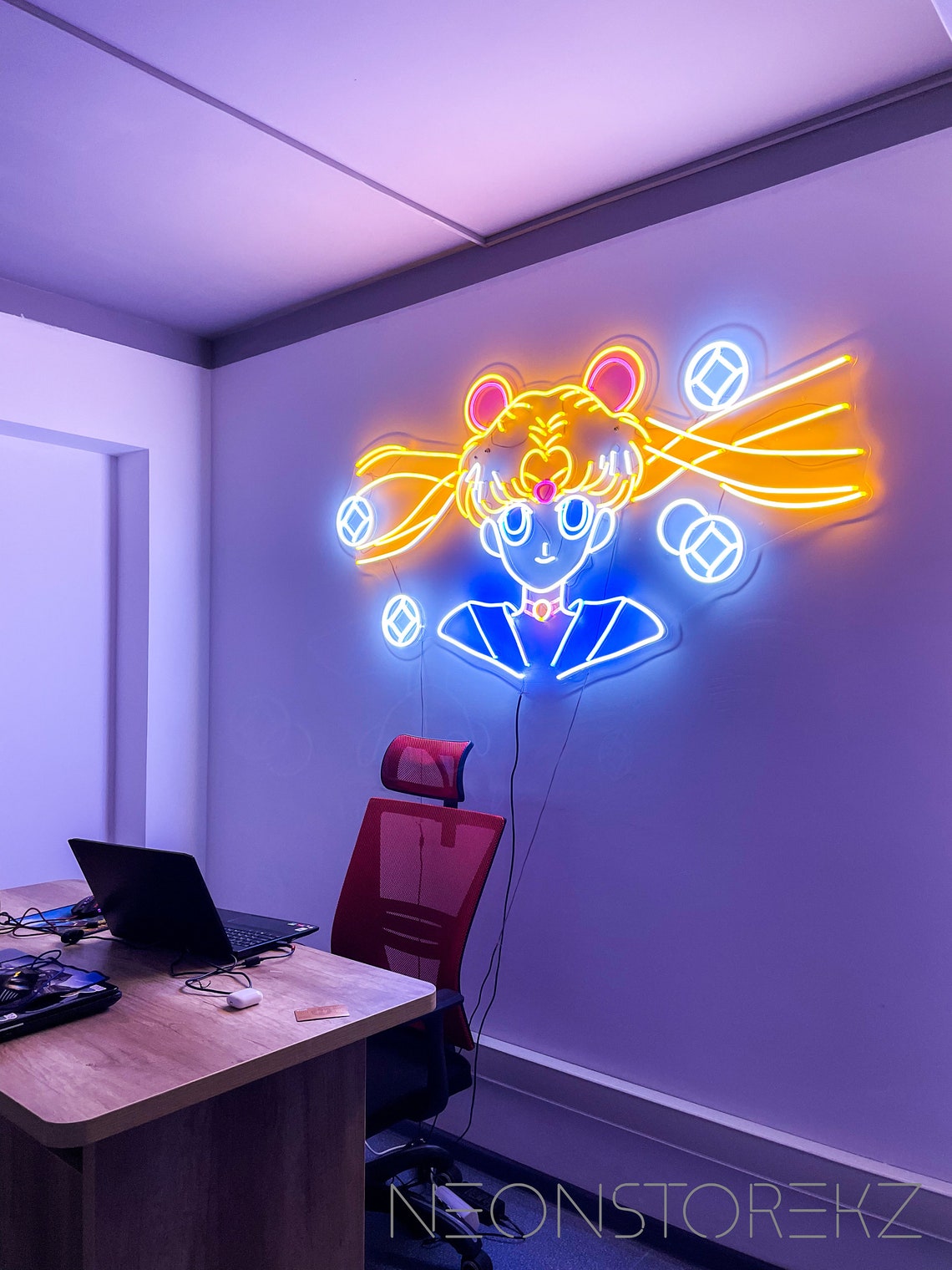 Sailor Moon Neon Sign Custom Sailor Moon Led Neon Sign | Etsy