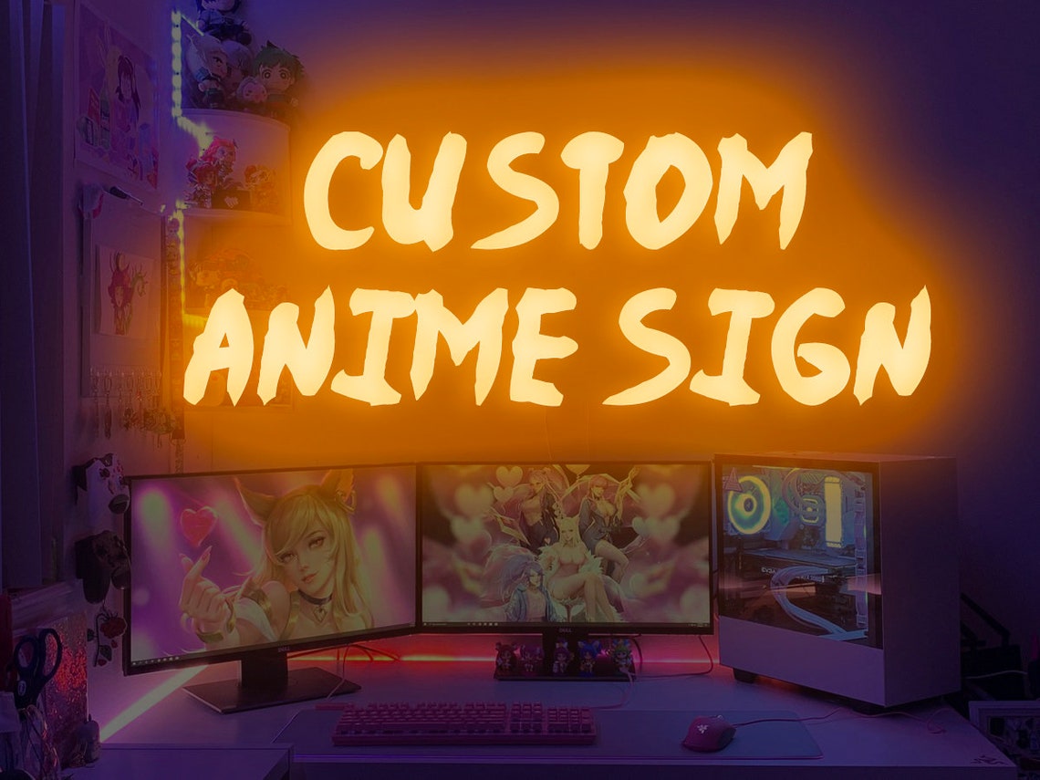 Custom Anime Neon Sign Flex Led Neon Light Led Sign Anime Etsy