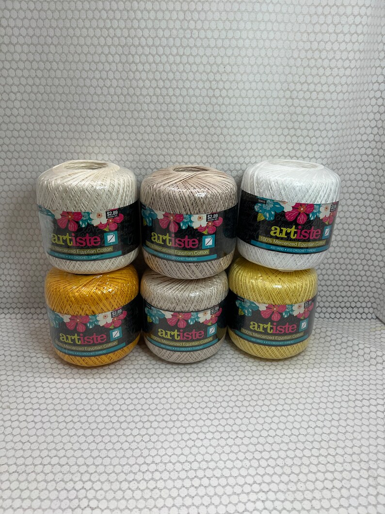 Artiste 100 Mercerized Egyptian Cotton Crochet Thread 10 400 Yards Etsy
