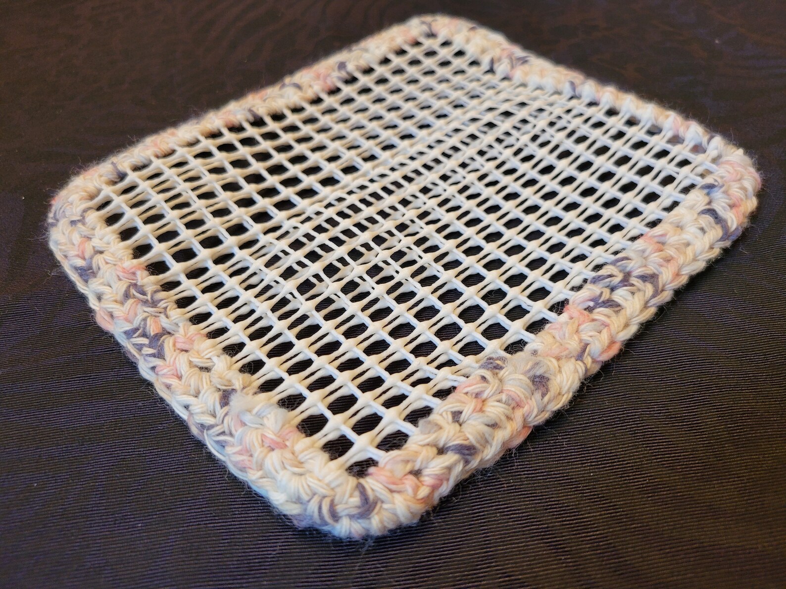 Crocheted Variegated Cream Edge Jar Opener Etsy