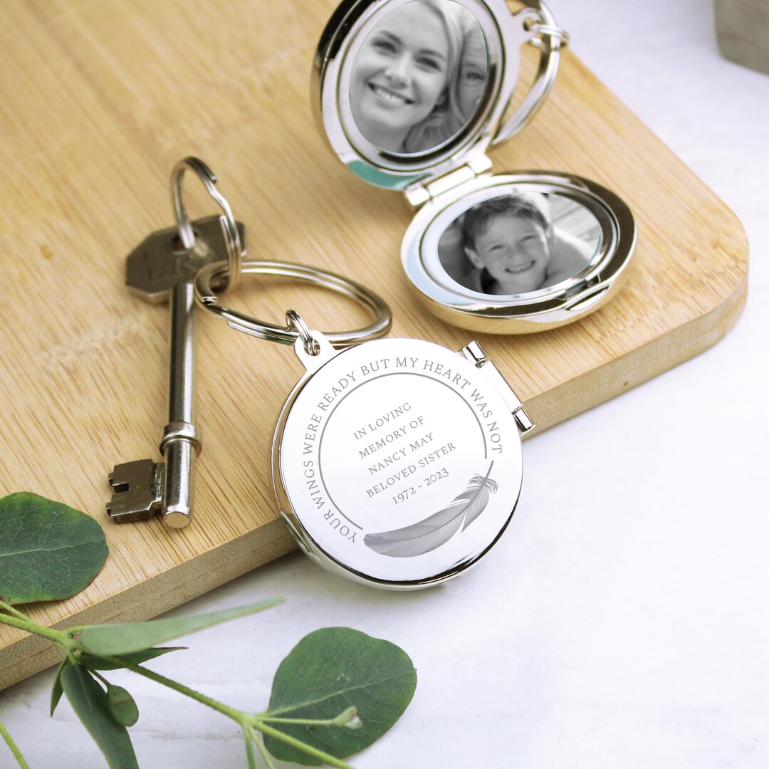 Personalised in Loving Memory Round Photo Keyring - Etsy