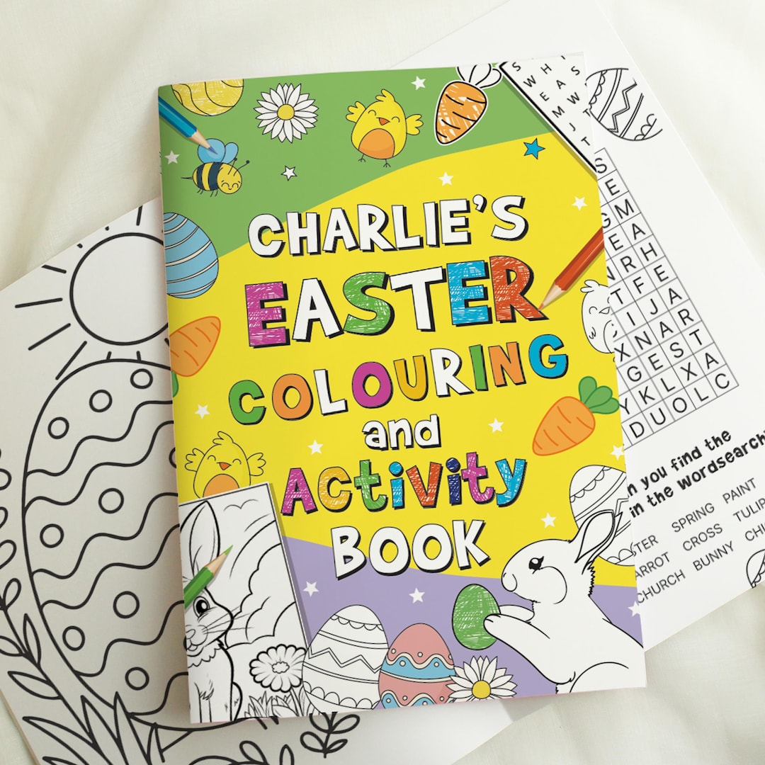Personalised Easter Activity Book, Kids Colouring Gift - Etsy UK