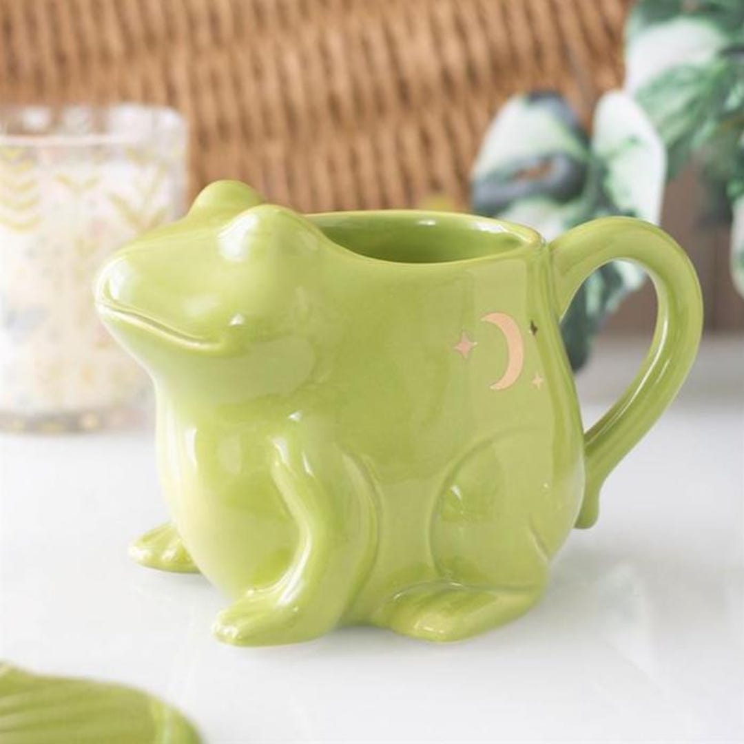 Frog Shaped Ceramic Mug – Whimsical Animal Tea Cup, Quirky Kitchen ...