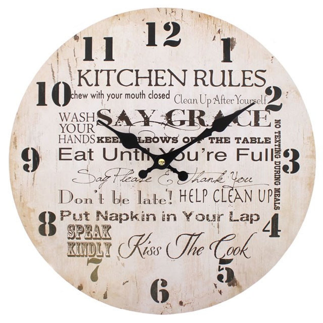 Kitchen Clock Large Kitchen Wall Clock White Chefs Wall Clock Etsy UK