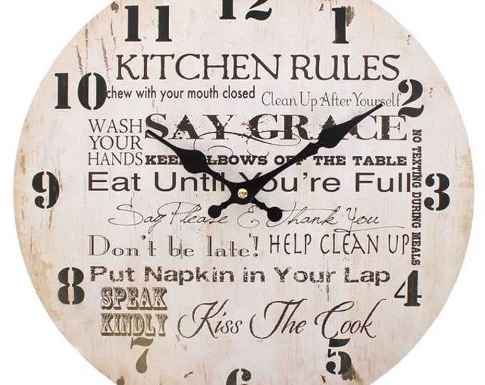 Kitchen Clock Large Kitchen Wall Clock White Chefs Wall Clock Etsy UK