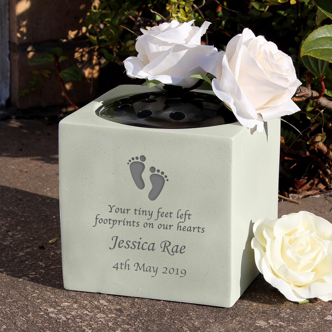 PERSONALISED Baby Loss Gift Footprints Memorial Vase Still Etsy UK