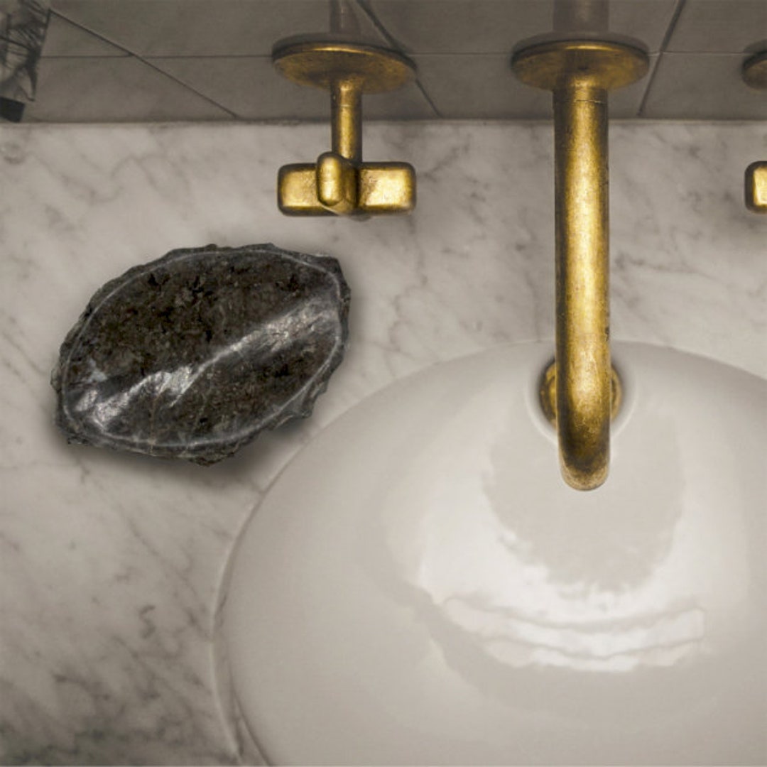 Natural Grey Marble Soap Dish, Natural Handmade Soap Dish, Eco Friendly