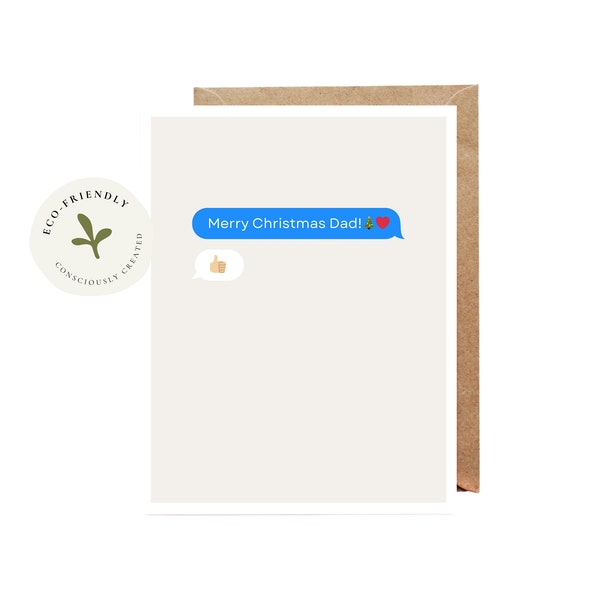 Merry Christmas Dad Thumbs Up Card | Funny Dad Christmas card | Eco-friendly greeting cards