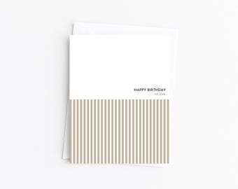 Happy Birthday To You | Minimalist Stripes Birthday Card | Eco-friendly Greeting Cards