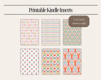 Kindle Clear Case Digital Insert | Summer Kindle Printable Insert | Kindle Inserts Bundle | Summer Pattern | Bookish