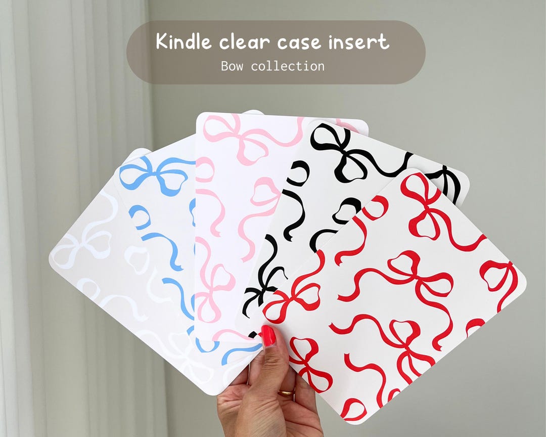 Kindle Clear Case Insert | Cardstock Kindle Insert | Girlie Bow Design ...