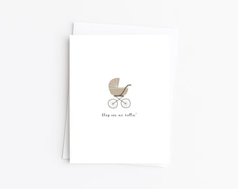 They See Me Rollin' | Funny Newborn Baby Card | Stroller Baby Birth Card | Eco-friendly greeting cards