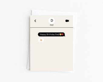 Happy Birthday Dad Thumbs Up Card | Funny Birthday Card | Funny Dad Birthday Card | Dad Text Message