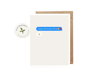 Happy Birthday Mom Thumbs Up Card | Funny Mom Birthday card | Eco-friendly greeting cards