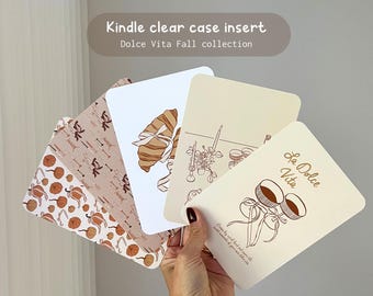 Kindle Clear Case Insert | Cardstock Kindle Insert | Fall Dolce Vita | Bookish