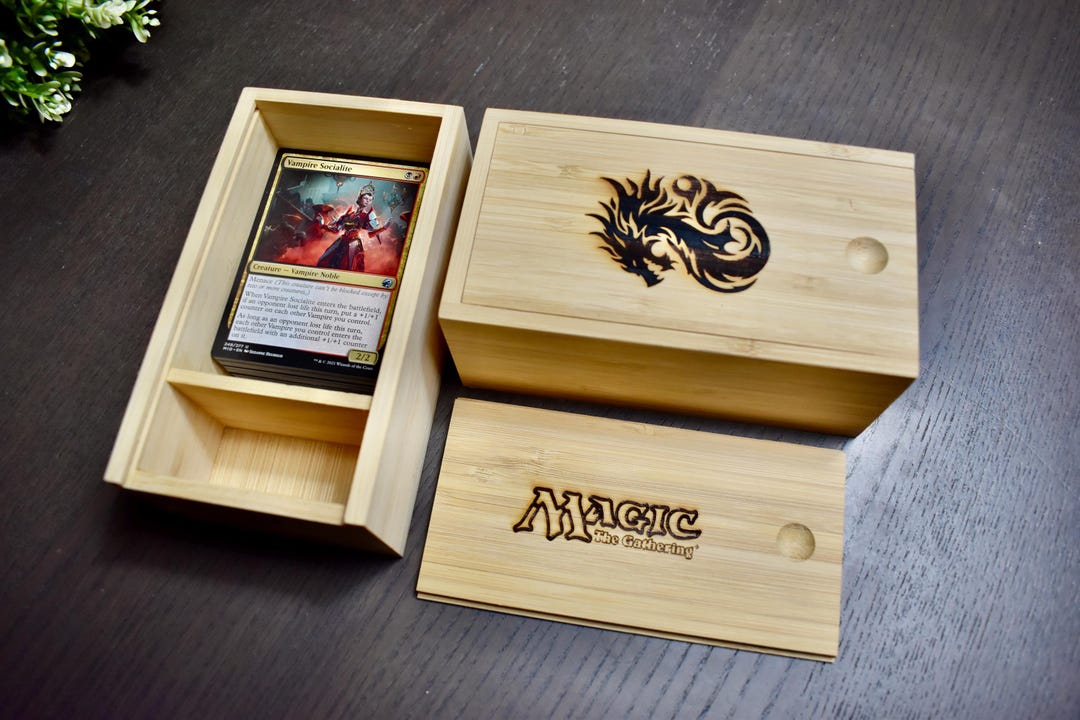 Magic Storage Box Wooden MTG Deck Box – Handmade Card Storage for Magic: the Gathering ...