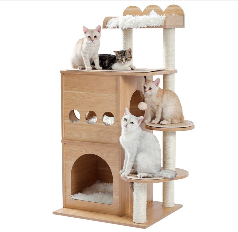 Luxury Cat Climbing Tree With Double Condo and Sisal Etsy