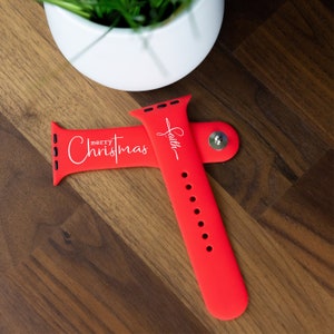 Faith Cross | Merry Christmas Apple Watch Band | All Series | All Sizes | Silicone Engrave Gift Strap Accessory
