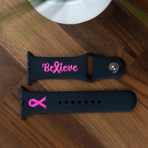 Believe Black Apple Watch Band | *LIMITED EDITION* | All Series | All Sizes | Silicone Engrave Gift Strap Accessory