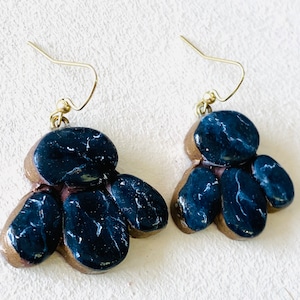 Faux stone| marble| statement earrings| lightweight| polymer clay