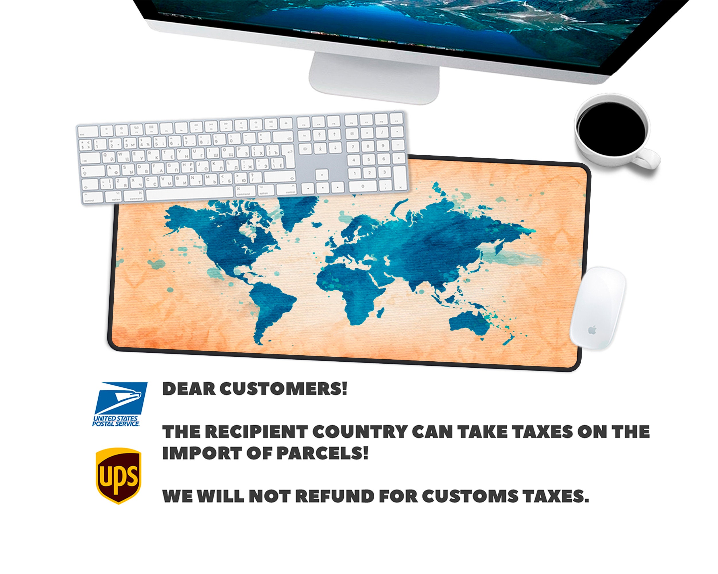 Colorful World HD Map Desk Mat World Map Desk Pad World Map Etsy Ireland