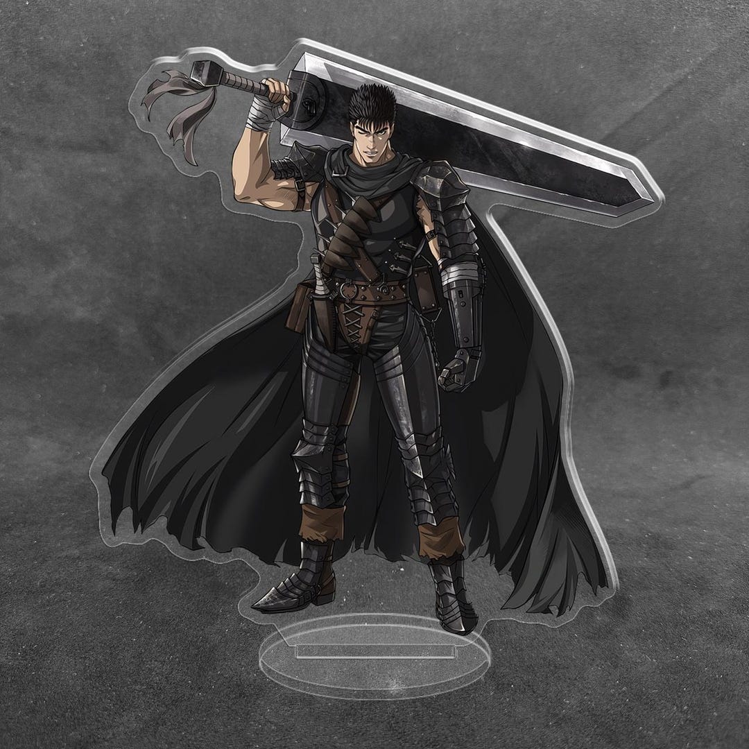 Anime Acrylic Stand Figure: Berserk (black Swordsman Guts) - Etsy