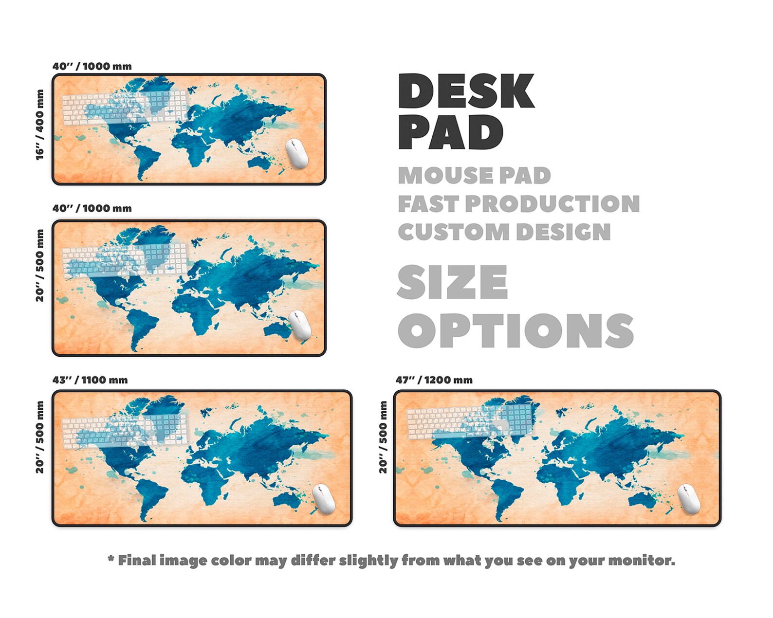 Colorful World HD Map Desk Mat World Map Desk Pad World Map - Etsy