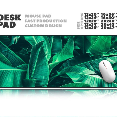 Monstera Leaves Desk Mat Cute Cute Desk Pad Cute Mouse Pad Etsy