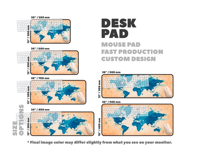 Colorful World HD Map Desk Mat World Map Desk Pad World Map Etsy