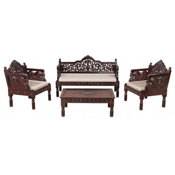 wooden carved sofa sets