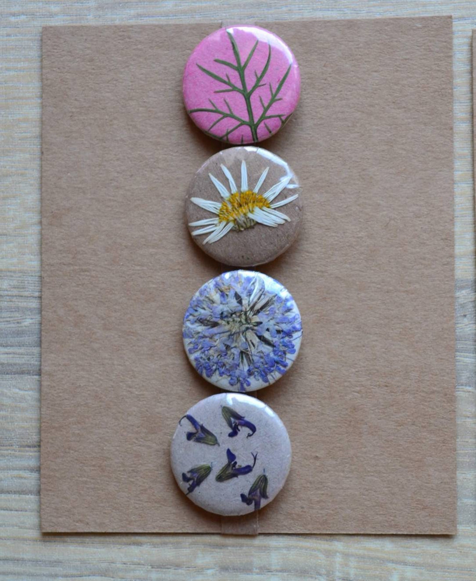 Real Pressed Flowers Pin Badge Natural Gifts Inspired by | Etsy